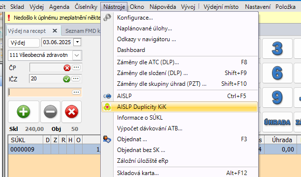 Modul KIK a Duplicity v systému Lekis